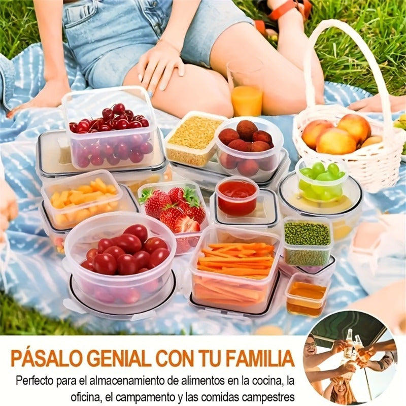 Kitchen Storage Containers Set with Labels and Lids Microwave Safe Airtight