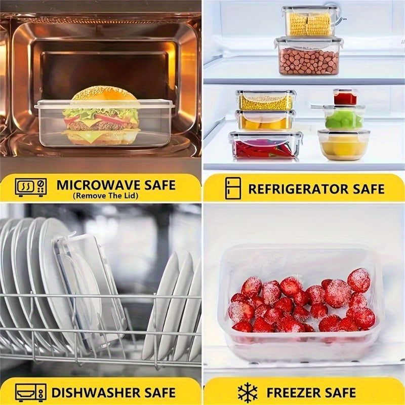 Kitchen Storage Containers Set with Labels and Lids Microwave Safe Airtight
