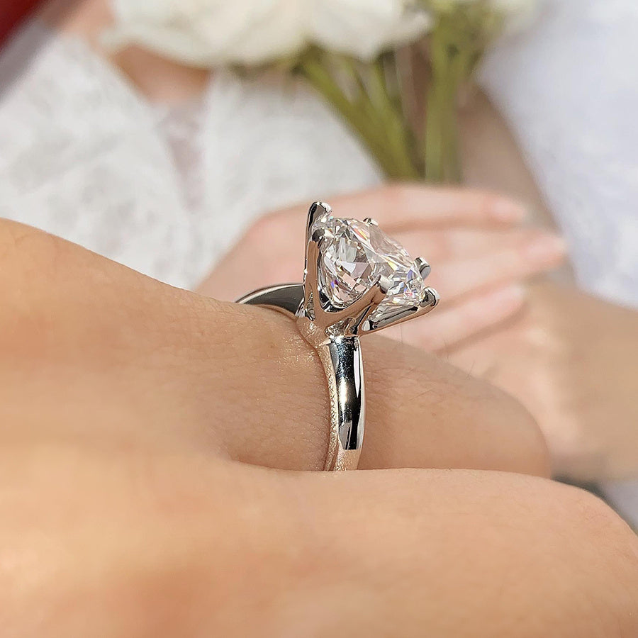 Vintage Style Wedding Band with 10.0 CT Moissanite December Birthstone Sterling Silver