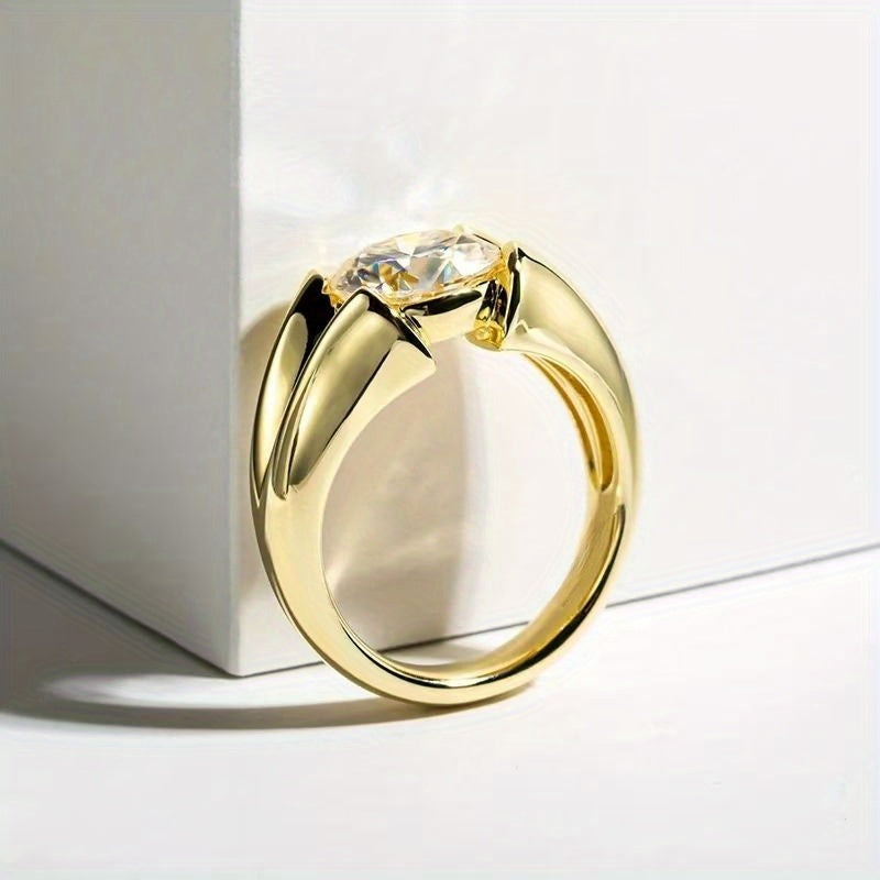 Vintage Silver Moissanite Engagement Ring 3 Carat Wedding Jewelry Gift Box