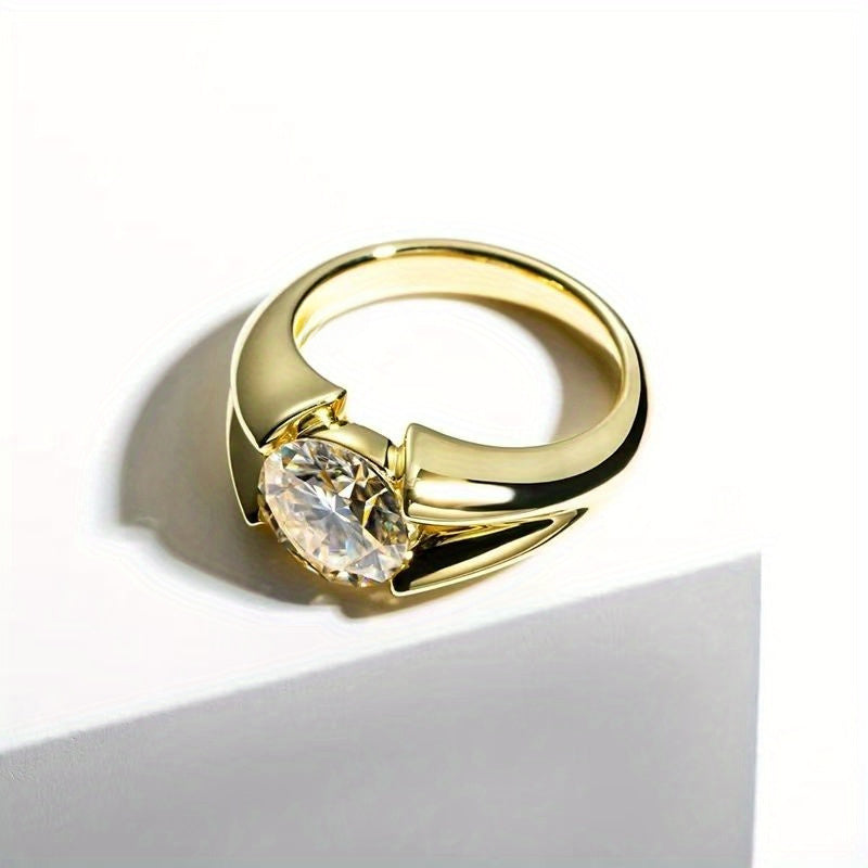 Vintage Silver Moissanite Engagement Ring 3 Carat Wedding Jewelry Gift Box