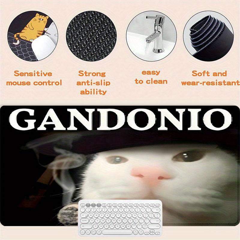 Humorous Cat Meme Mouse Pad Non-slip Durable Office Desk Gift Large Size