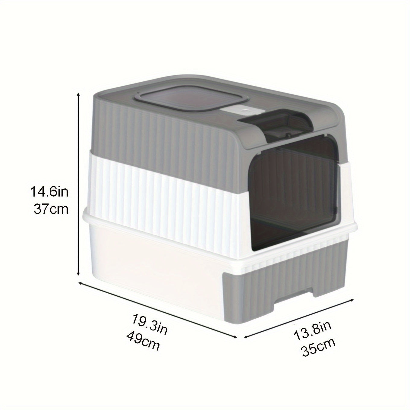 Large Polypropylene Cat Litter Box with Odor-Resistant Design Leak-Proof Top Entry and Easy-Clean Drawer