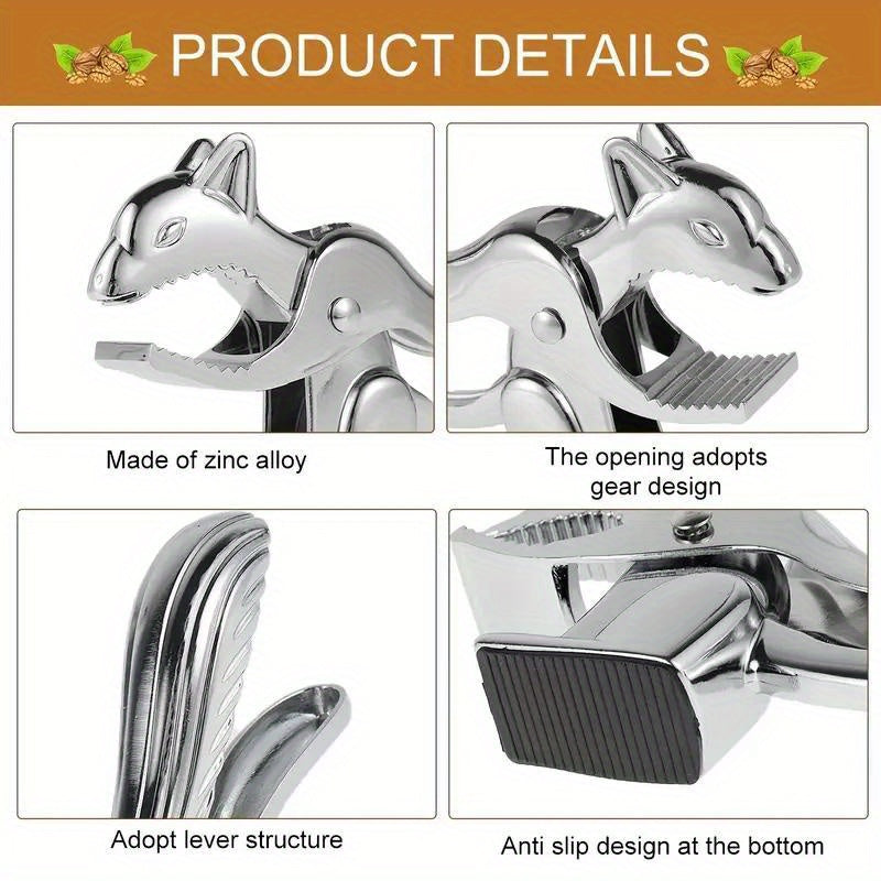 Metal Nutcracker Squirrel Design for Cracking Nuts Peanuts Almonds Walnuts