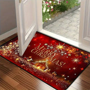 Christmas Welcome Mat 3D Star Pattern Non-Slip Stain-Resistant Polyester