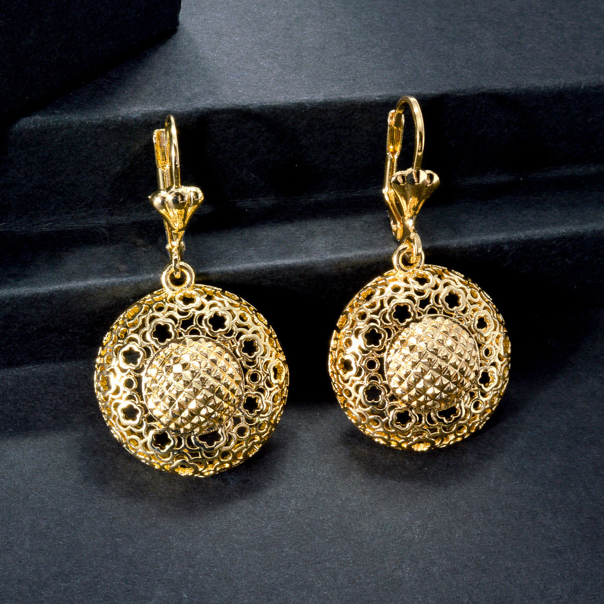 Women's Copper Jewelry Sets with Hollow Carved Floral Patterns and 3D Pendant Necklace Bracelet Ring Earrings