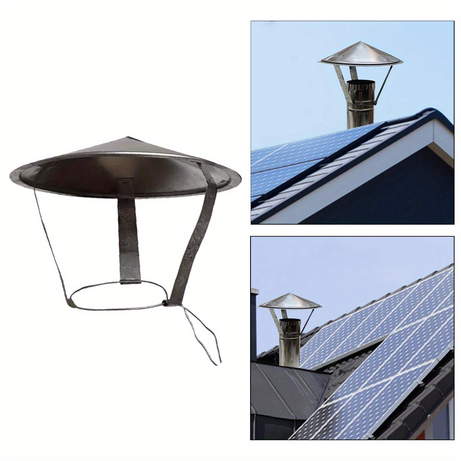 Detachable Durable Polished Stainless Steel Chimney Cover for Outdoor Garden Stove