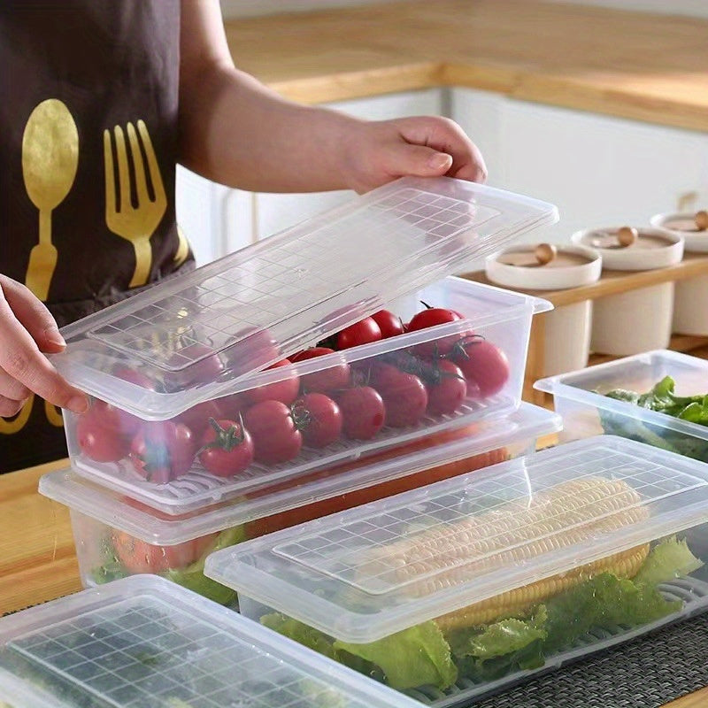 Refrigerator Fresh-Keeping Box with Drainage Food-Grade Odor-Resistant
