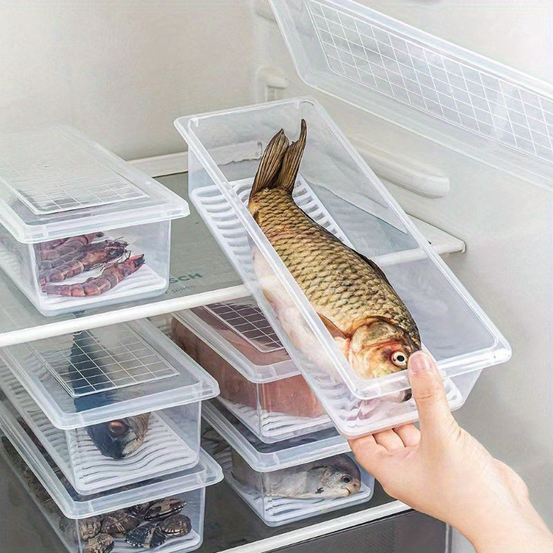 Refrigerator Fresh-Keeping Box with Drainage Food-Grade Odor-Resistant