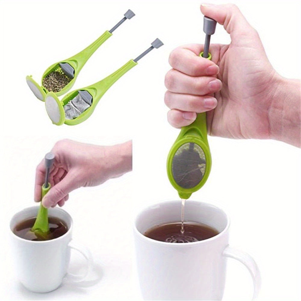 Total Tea Infuser Metal Strainer with Stirring Handle for Loose Leaf Tea and Coffee