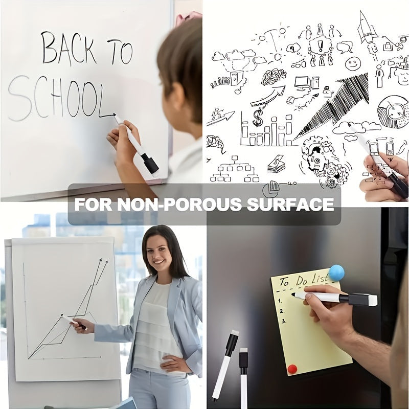 25 rotuladores de borrado en seco de punta fina no tóxicos con tapas de goma para aula, oficina y hogar