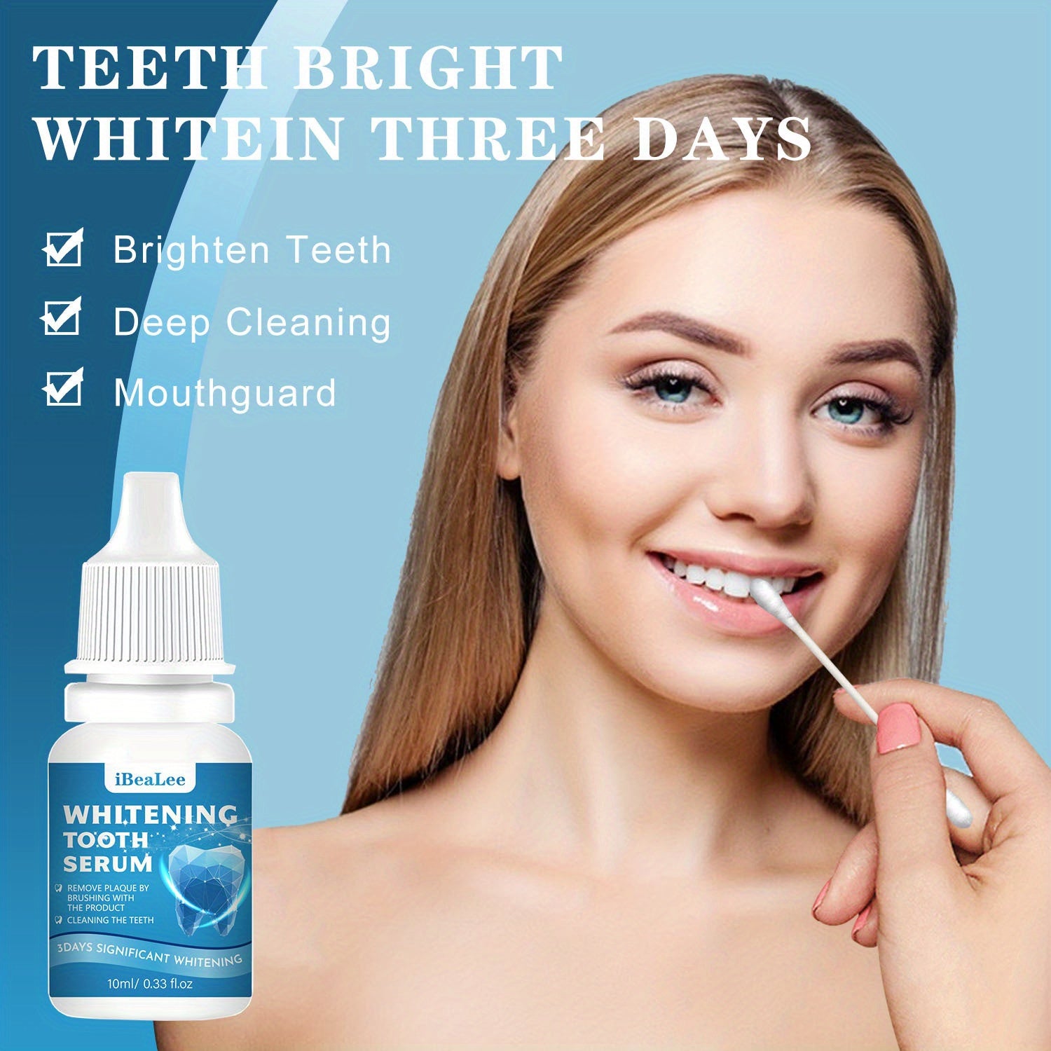 Dişlarni oqartirish uchun serum jel, chuqur tozalash, nane, yorqinlashtiruvchi diş oqartiruvchi, 10ml