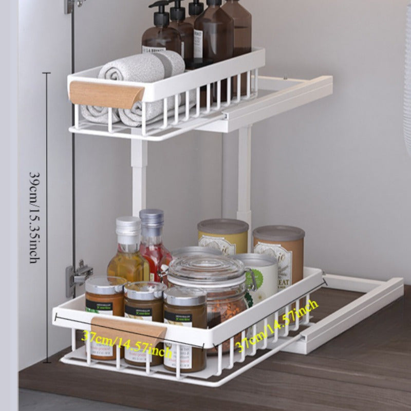 Metal Pull-Out Cabinet Organizer for Kitchen Storage, Durable and Easy to Install