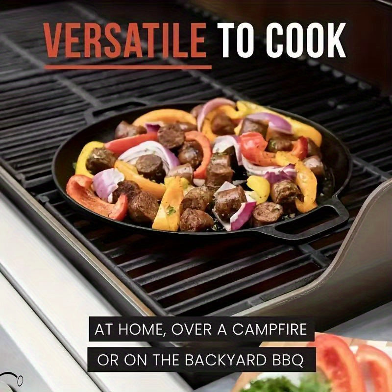 Sartén para panqueques de hierro fundido con forma binaural antiadherente para cocinar en casa, en la parrilla o en la fogata