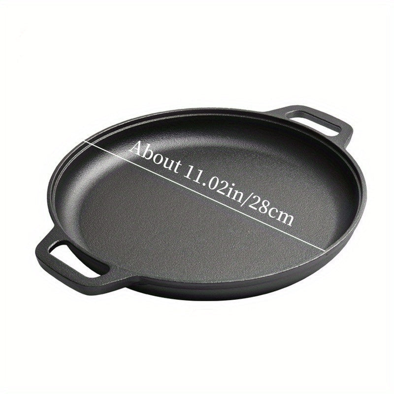 Sartén para panqueques de hierro fundido con forma binaural antiadherente para cocinar en casa, en la parrilla o en la fogata