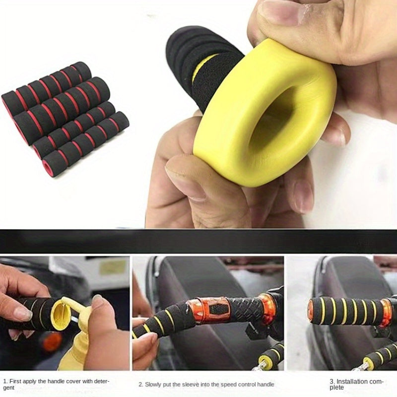 4 Pieces Foam Handlebar Grip Covers Anti-Slip Soft Bicycle Motorcycle Accessories