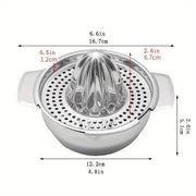Noxud qotishdan tayyorlangan tsitrus siqgich - Limon, apelsin va boshqa mevalar uchun mustahkam qo'l bilan siqish - Olib tashlanadigan idish, elektr energiyasi talab qilinmaydi, dumaloq shakl, 1L dan kam sig'im