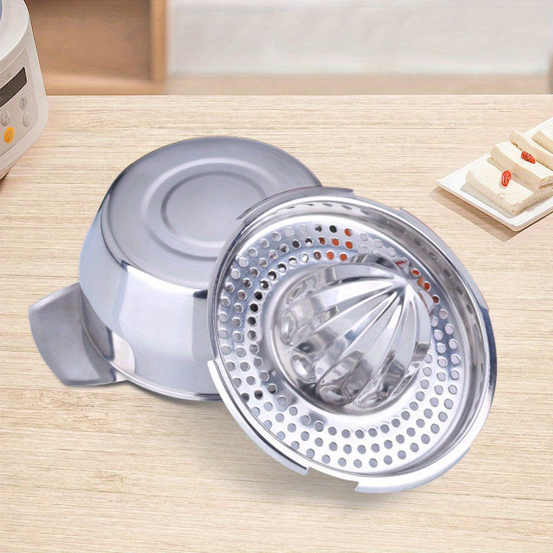 Noxud qotishdan tayyorlangan tsitrus siqgich - Limon, apelsin va boshqa mevalar uchun mustahkam qo'l bilan siqish - Olib tashlanadigan idish, elektr energiyasi talab qilinmaydi, dumaloq shakl, 1L dan kam sig'im