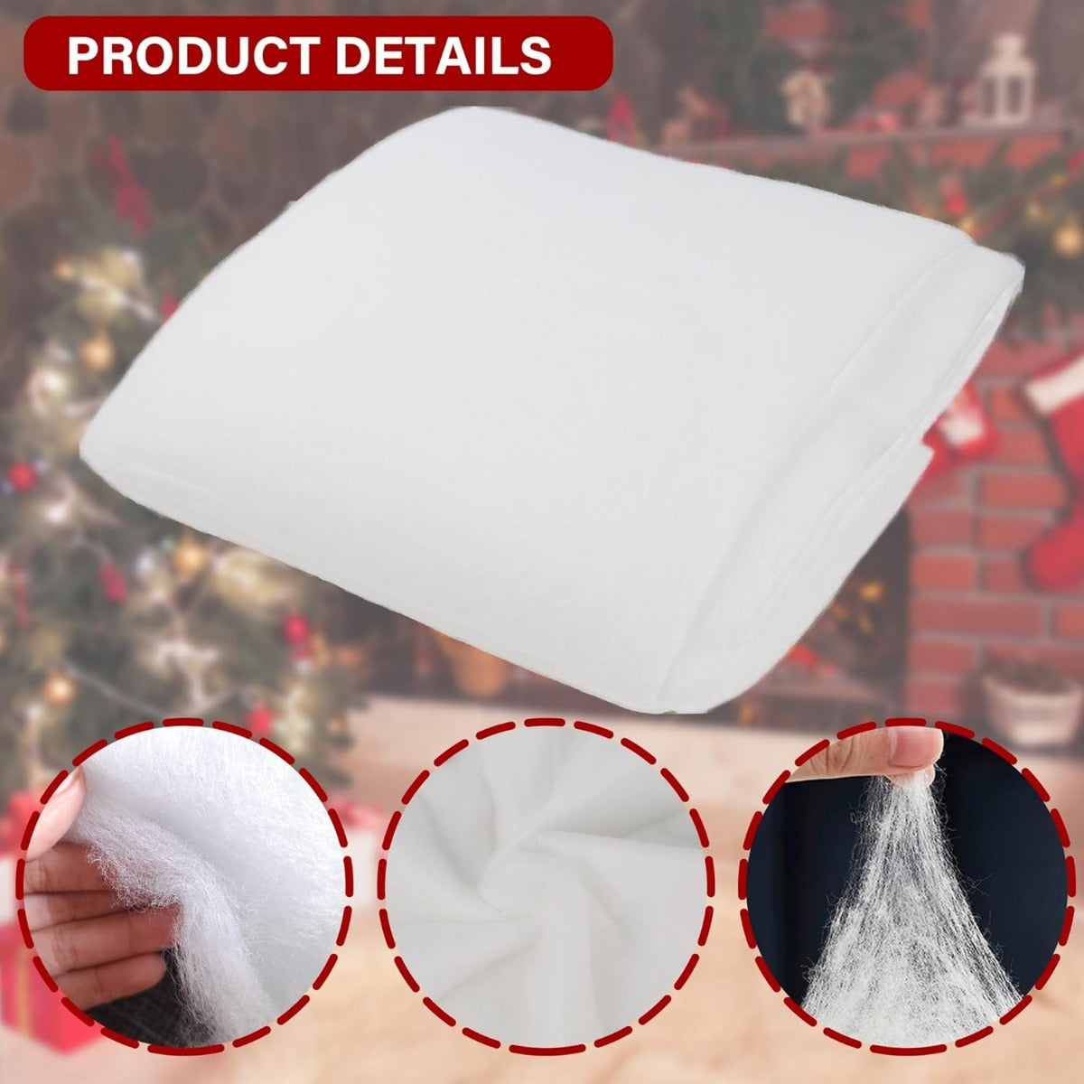 Christmas Faux Snow Blanket Roll White for Holiday Decor Tree Mantel Table Runner
