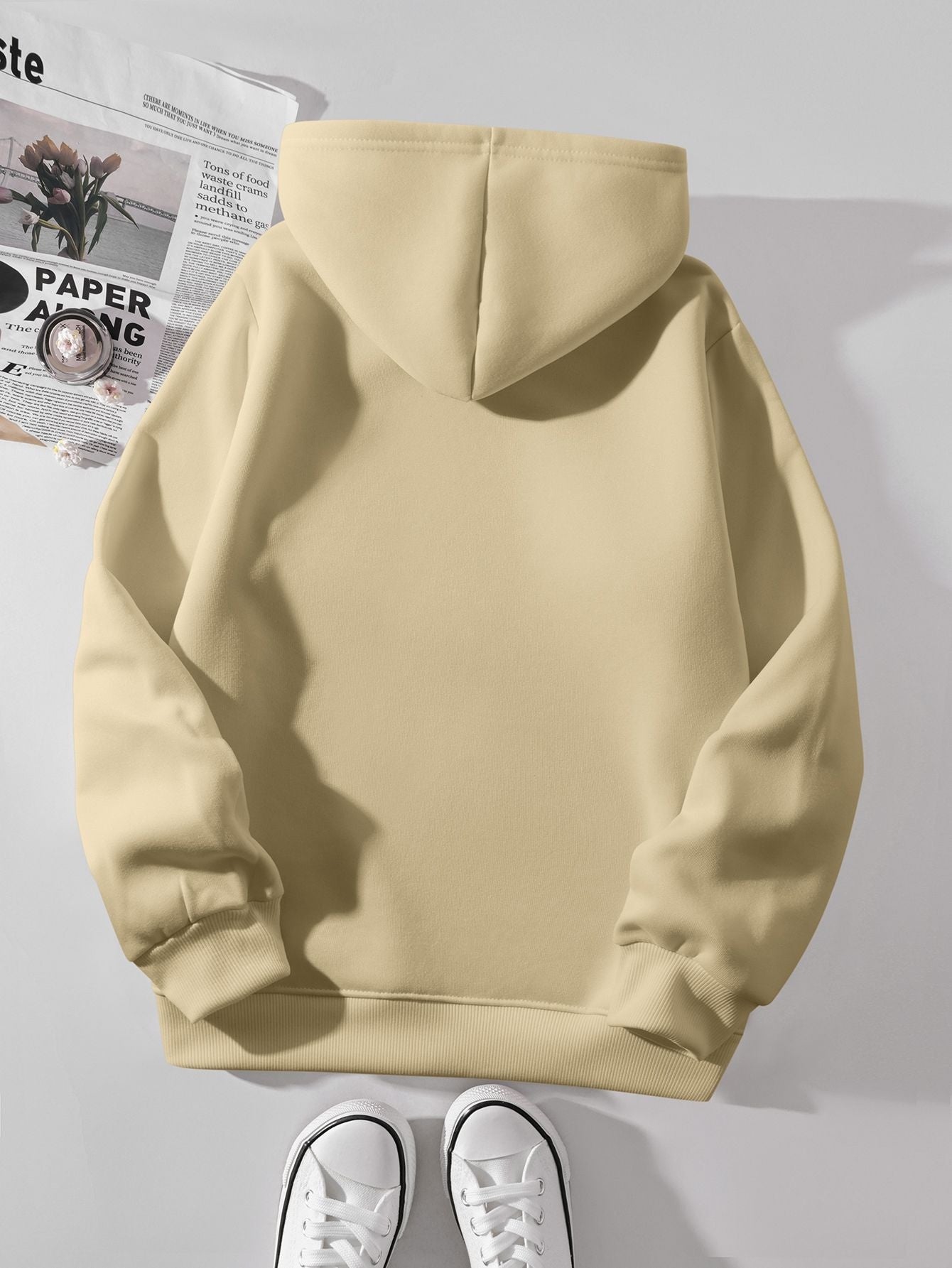 Толстовка для женщин больших размеров с длинными рукавами, красная, с карманами, повседневная, осень-зима