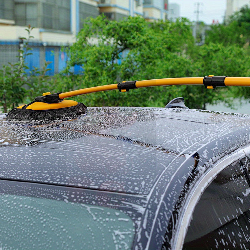 Mopa para lavado de coches de microfibra con mango de aluminio extensible, cepillo duradero y sin rayaduras