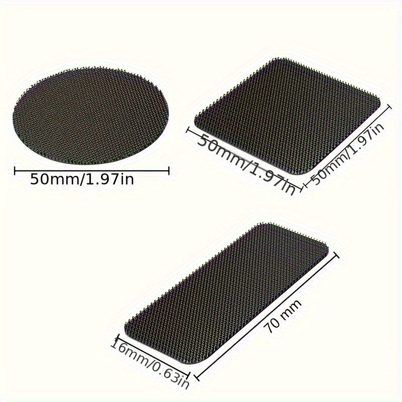20pcs Extra Strong Double-Sided Nylon Tape Black Fixes Car Mats and Upholstery