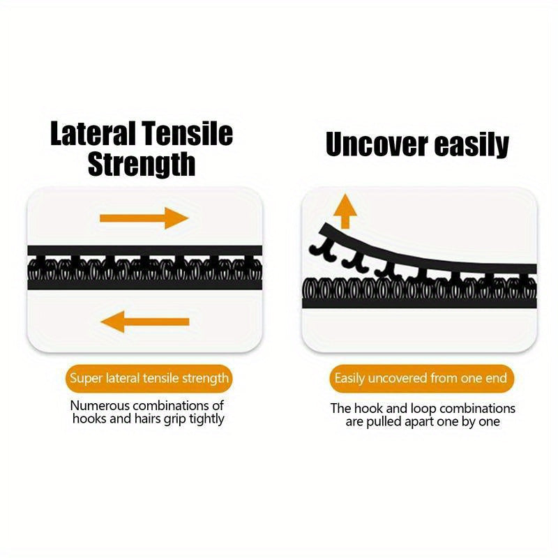 20pcs Extra Strong Double-Sided Nylon Tape Black Fixes Car Mats and Upholstery