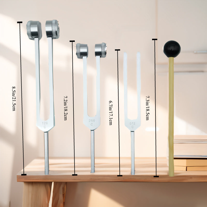 Chakra Healing Tuning Fork Set for Yoga Meditation Alloy 128Hz 256Hz 512Hz