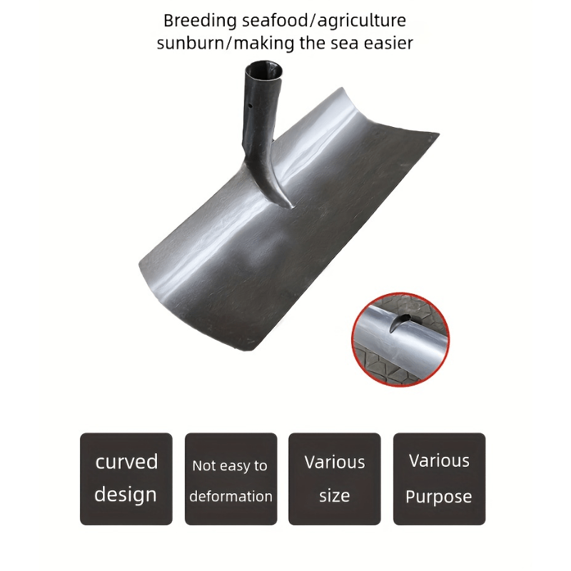 Rugged Farming Shovel with Wooden Handle and Metal Scraper for Harvesting and Soil Work