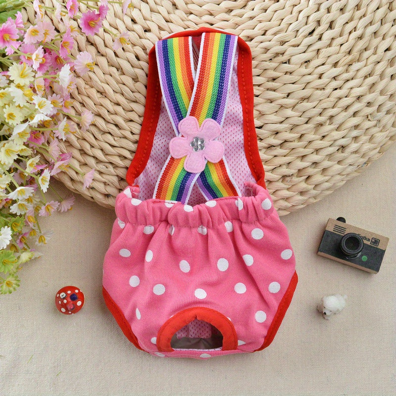 Washable Dog Diaper for Small to Medium Breeds Polyester Adjustable Strap Indoor Use