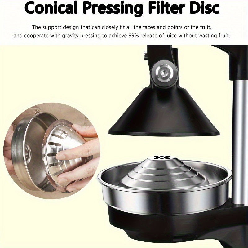 Nikel va kumush rangli, ko‘p maqsadli zanglamaydigan po‘latdan yasalgan qo‘lda siqish uchun apelsin va limonlar