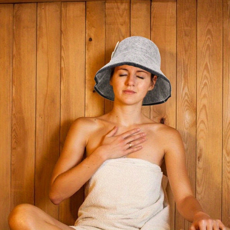 Heat-Resistant Felt Sauna Cap for Hot Springs and Steam Rooms
