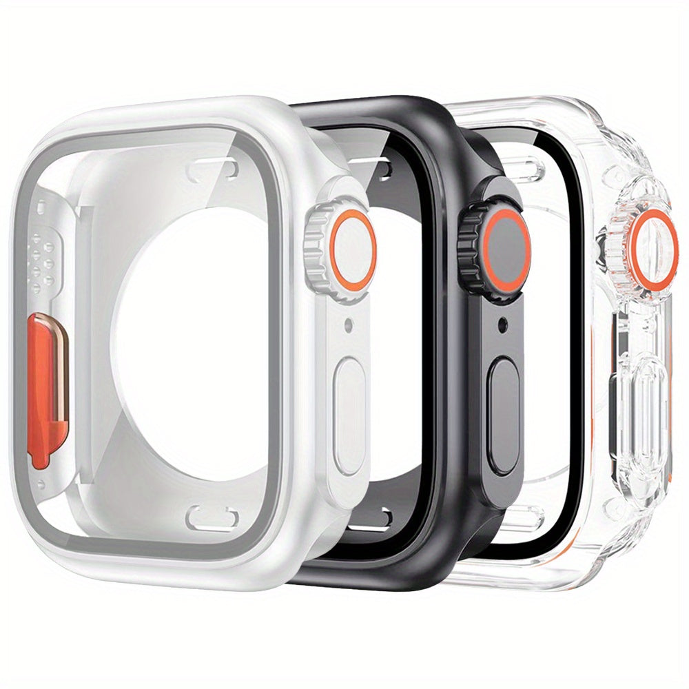 Set of 3 Black Shockproof Scratch-Resistant Ultra-Clear Smartwatch Cases for Apple Watch Series 4 5 6 7 8 9 SE 2 40mm 44mm 45mm 46mm