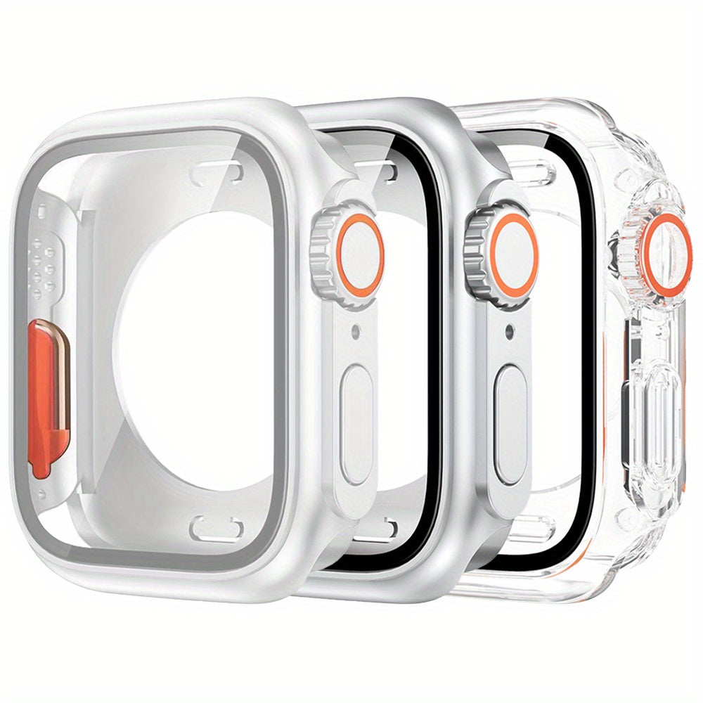 Set of 3 Black Shockproof Scratch-Resistant Ultra-Clear Smartwatch Cases for Apple Watch Series 4 5 6 7 8 9 SE 2 40mm 44mm 45mm 46mm