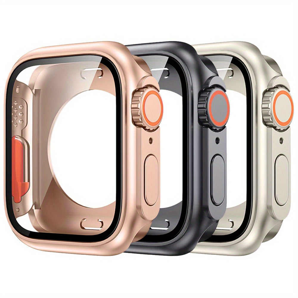Set of 3 Black Shockproof Scratch-Resistant Ultra-Clear Smartwatch Cases for Apple Watch Series 4 5 6 7 8 9 SE 2 40mm 44mm 45mm 46mm