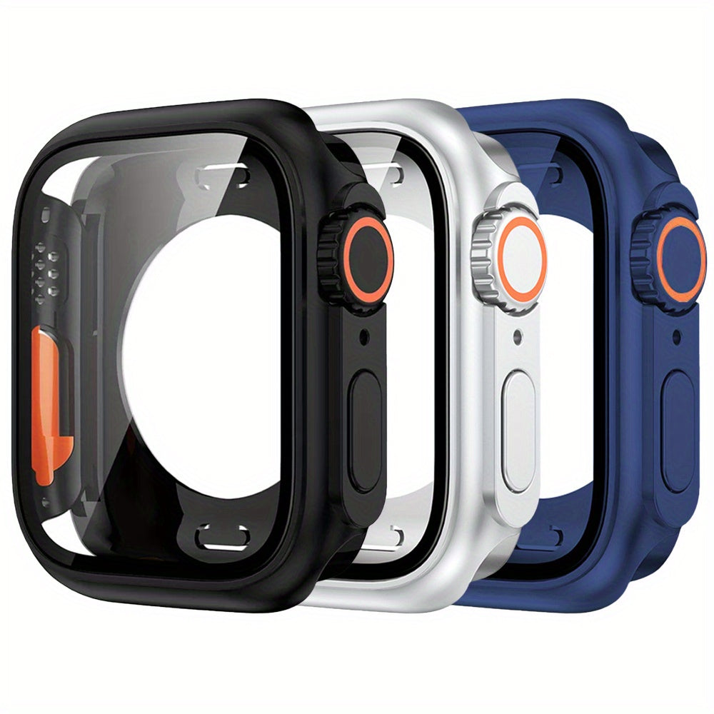 Set of 3 Black Shockproof Scratch-Resistant Ultra-Clear Smartwatch Cases for Apple Watch Series 4 5 6 7 8 9 SE 2 40mm 44mm 45mm 46mm