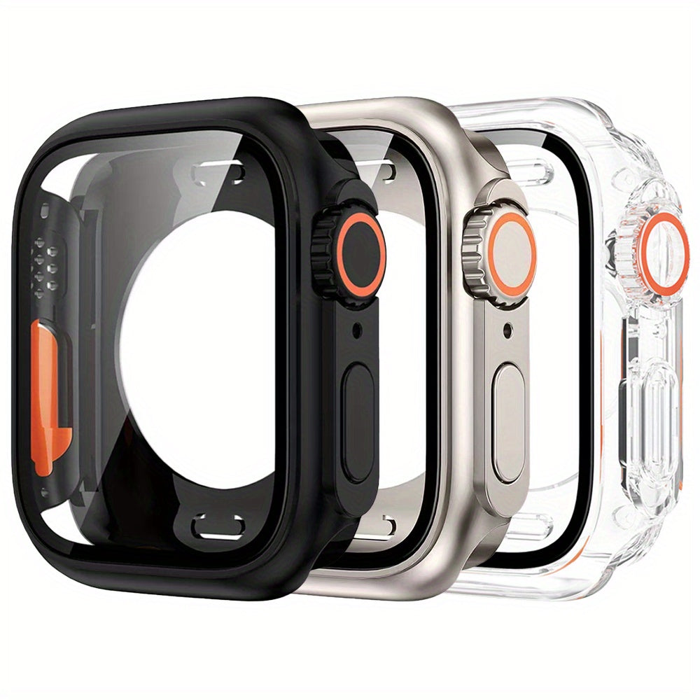 Set of 3 Black Shockproof Scratch-Resistant Ultra-Clear Smartwatch Cases for Apple Watch Series 4 5 6 7 8 9 SE 2 40mm 44mm 45mm 46mm