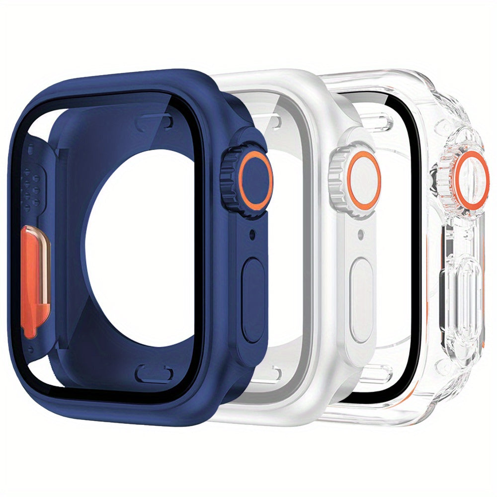 Set of 3 Black Shockproof Scratch-Resistant Ultra-Clear Smartwatch Cases for Apple Watch Series 4 5 6 7 8 9 SE 2 40mm 44mm 45mm 46mm
