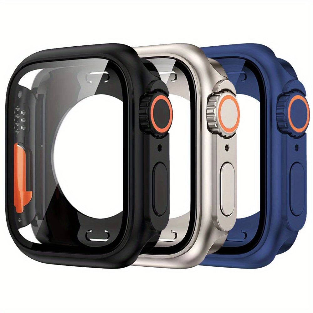 Set of 3 Black Shockproof Scratch-Resistant Ultra-Clear Smartwatch Cases for Apple Watch Series 4 5 6 7 8 9 SE 2 40mm 44mm 45mm 46mm