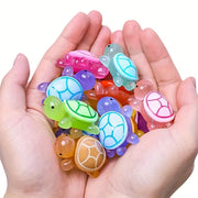 25 Qorong'ida porlaydigan 3D toshbaqa o'yinchoqlari - DIY hunarmandchilik va partiya sovg'alari uchun ideal, turli ranglar