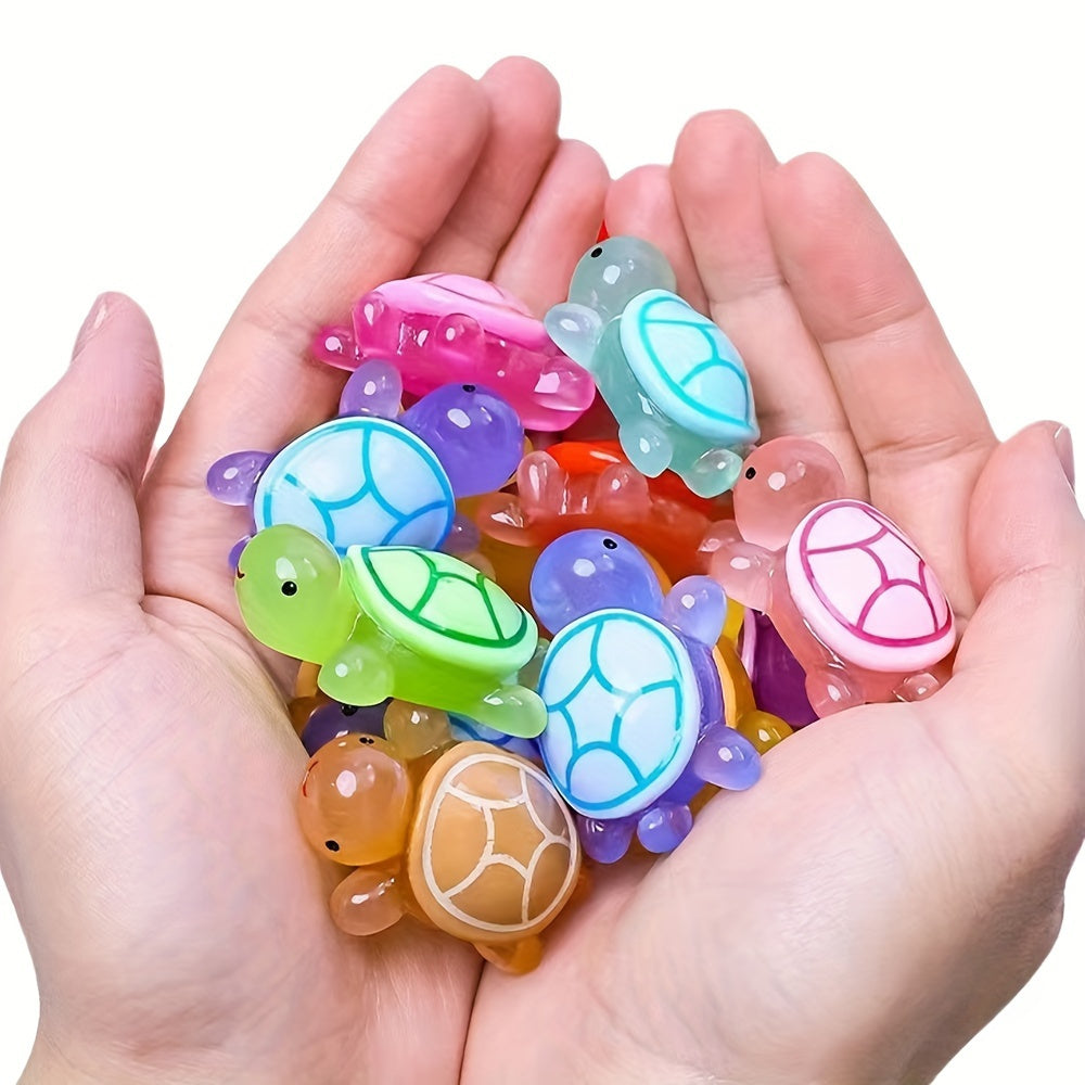 25 Qorong'ida porlaydigan 3D toshbaqa o'yinchoqlari - DIY hunarmandchilik va partiya sovg'alari uchun ideal, turli ranglar