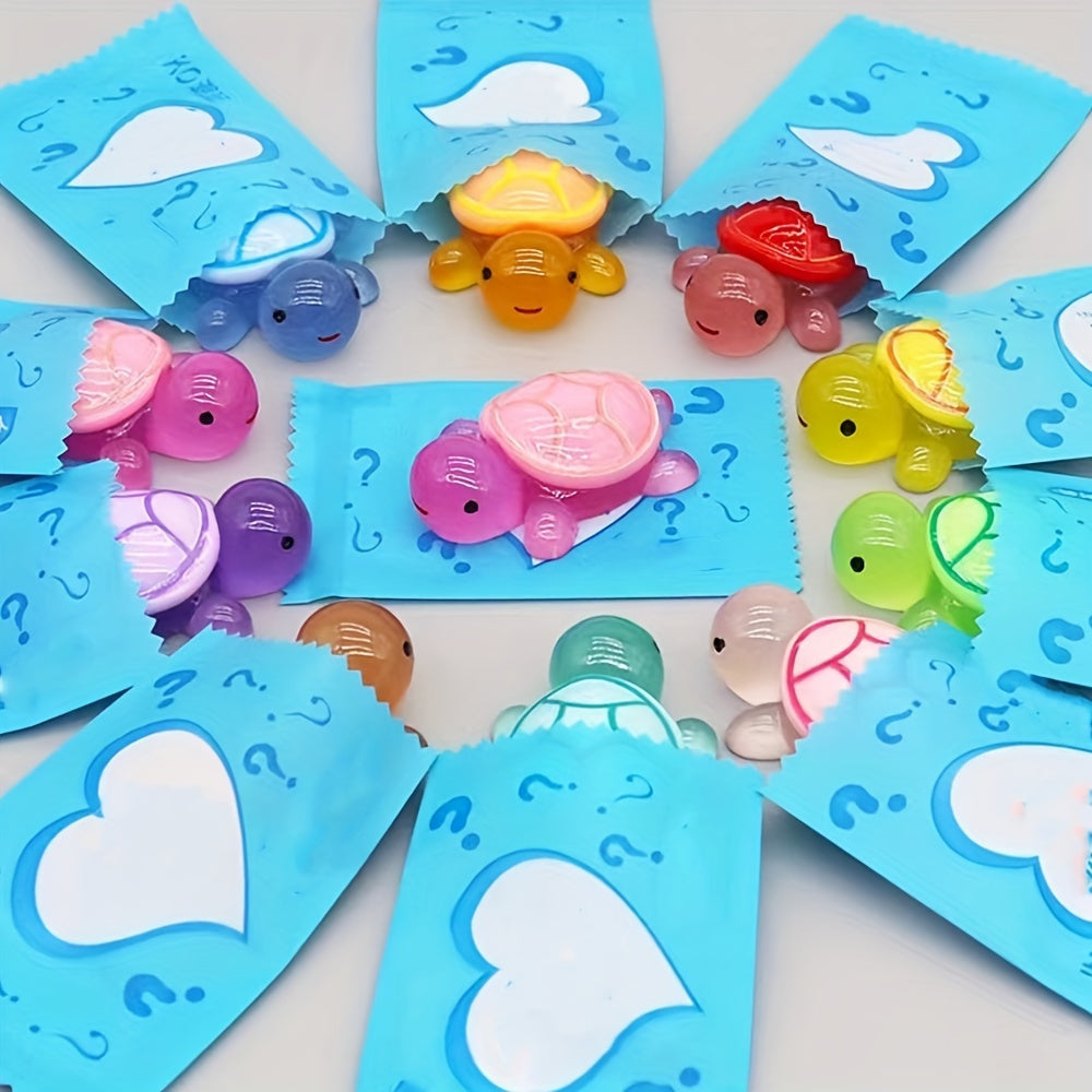 25 Qorong'ida porlaydigan 3D toshbaqa o'yinchoqlari - DIY hunarmandchilik va partiya sovg'alari uchun ideal, turli ranglar