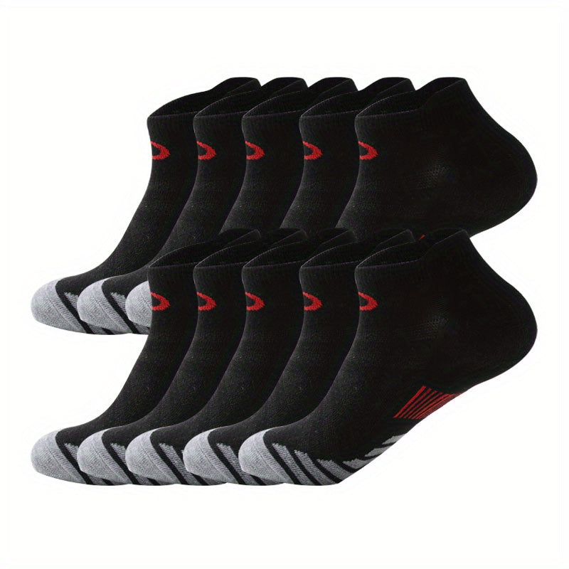 10 juft erkaklar va ayollar uchun qisqa paypoq, yozgi Crew tizzaga qadar paypoq, namlikka chidamli polyester