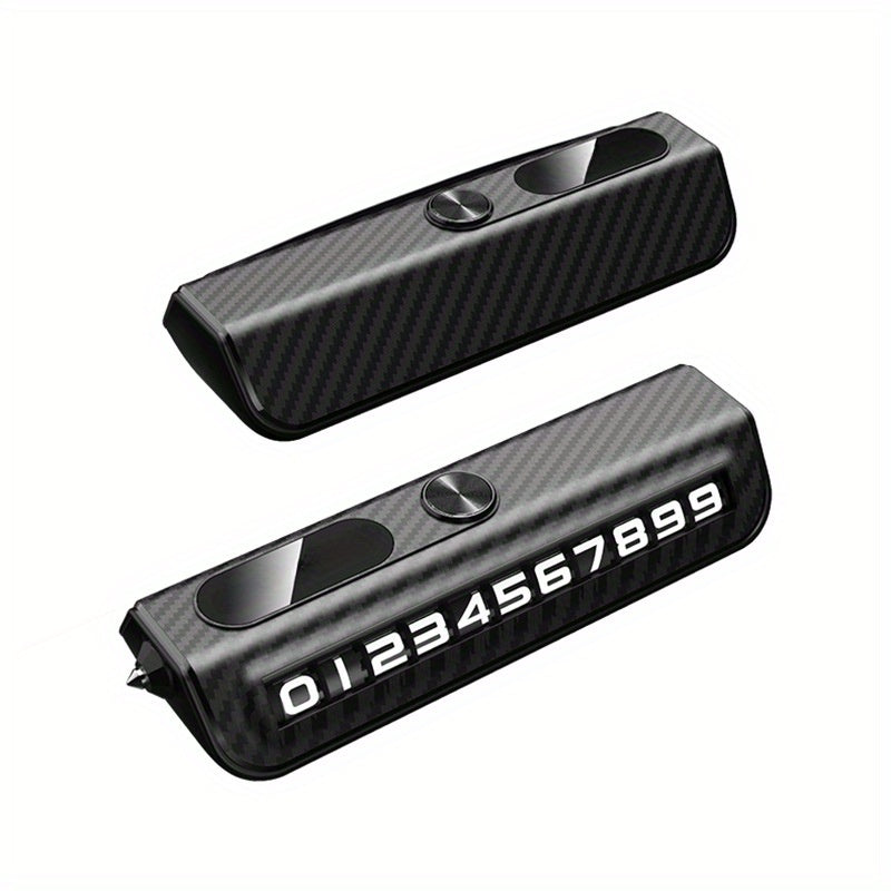 Wooden Car Dashboard Display with Emergency Hammer ABS Carbon Fiber Finish Multi-Functional Vehicle Accessory