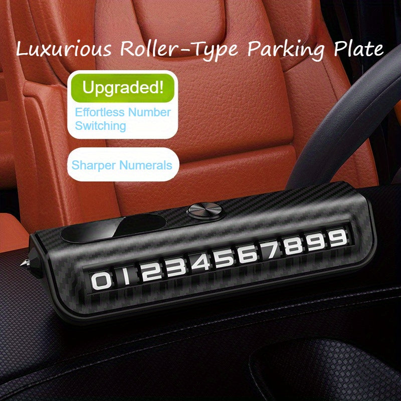 Wooden Car Dashboard Display with Emergency Hammer ABS Carbon Fiber Finish Multi-Functional Vehicle Accessory