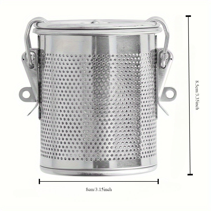 Stainless Steel Tea Infuser with Secure Lid and Chain Hook Fine Mesh Heat-Resistant Seasoning Basket