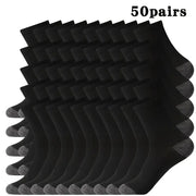 Men's Mid-Calf Sports Socks 20 Pairs Breathable Sweat-Absorbing Anti-Odor Trendy