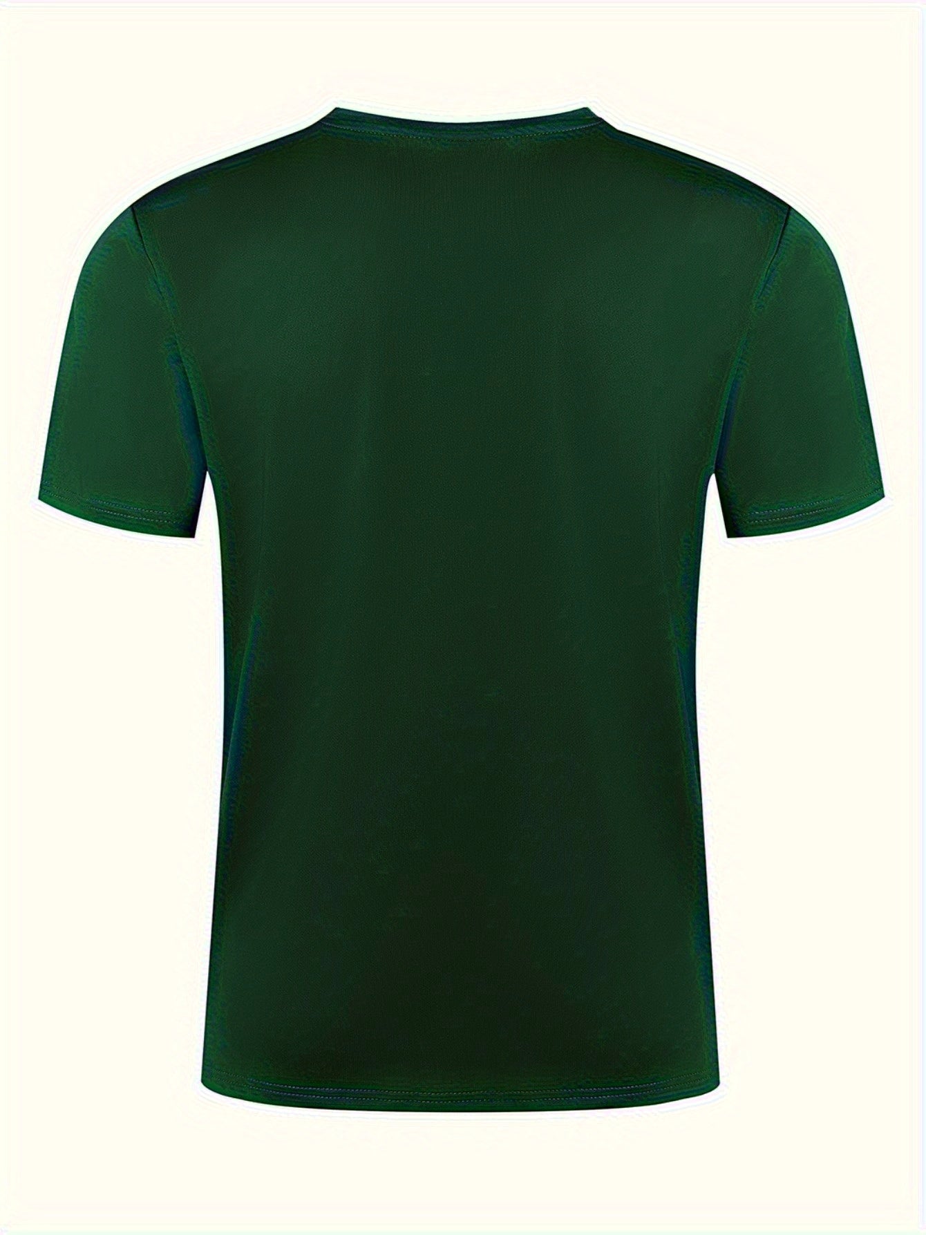 Erkaklar uchun qora yashil T-kofta, teddy ayg'ir va quloqchin grafikasi bilan - cho'ziluvchan, nafas oladigan polyester T-kofta - yozgi ochiq havoda faoliyatlar uchun mukammal