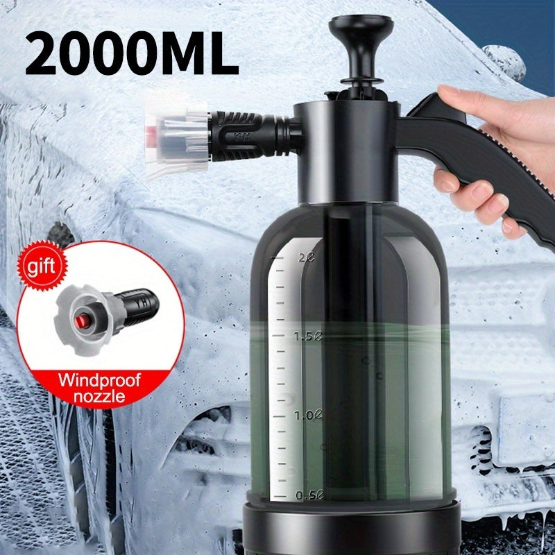 2L Plastic Car Wash Sprayer with Adjustable Nozzle for Automotive Home Garden Outdoor Cleaning