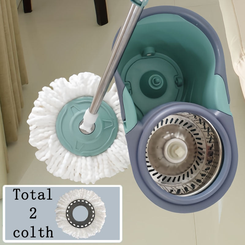 Kuchli va Kuchsiz Polni Tozalash uchun Ikki Kuchli Spin Mop va Kova To'plami